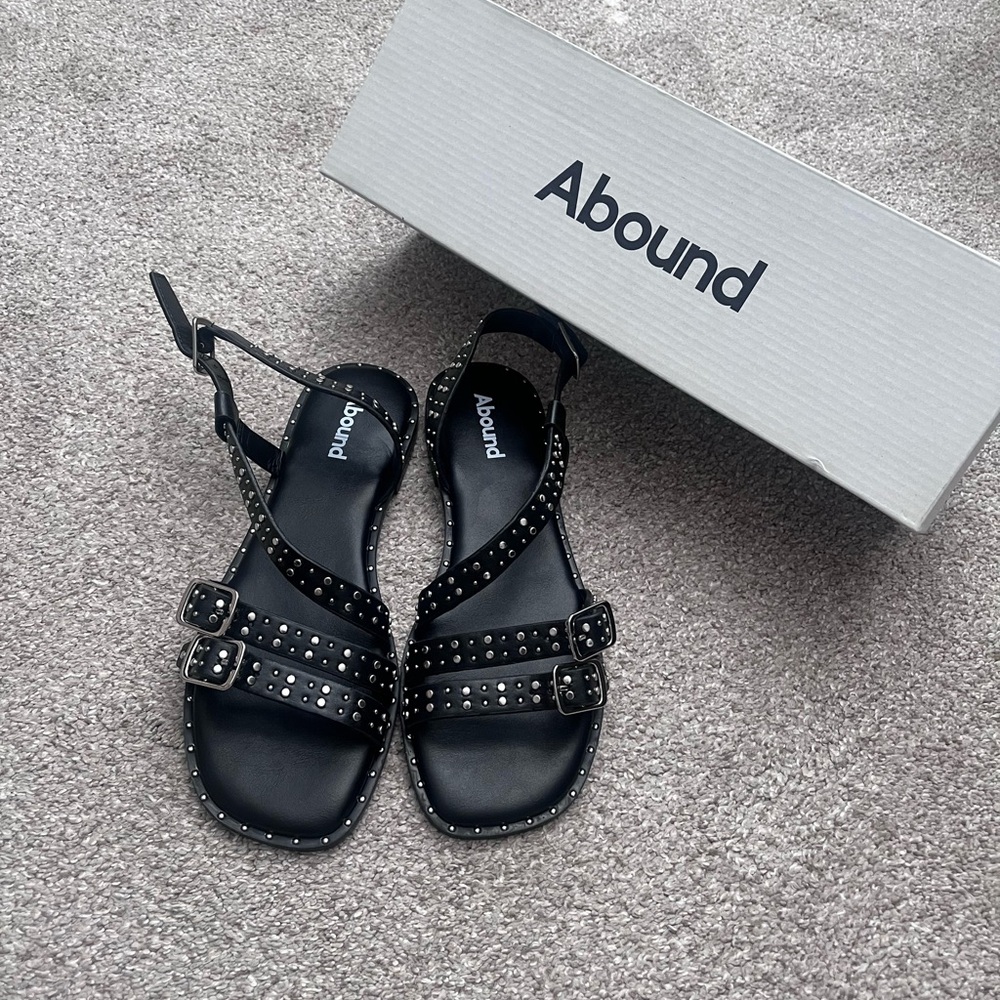 Abound Black Studded Sandals